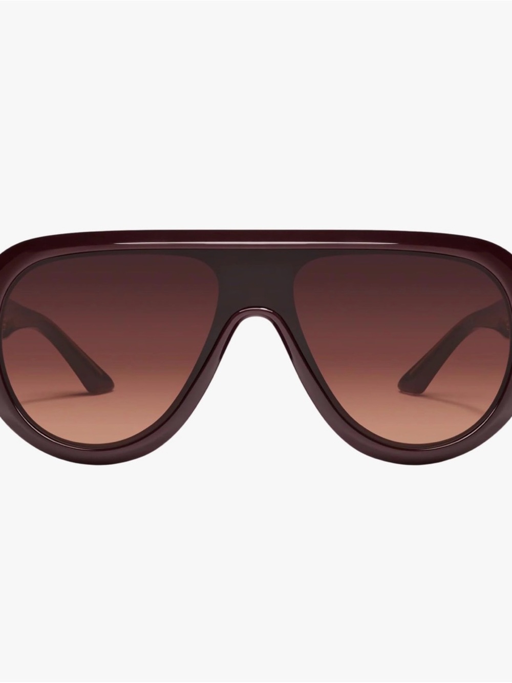 Quay Australia Set List Oversized Shield Sunglasses - Dark Brown Gradient